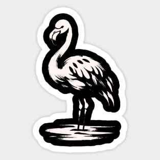 Kawaii Cool Retro Flamingo Japan Style Funny Flamingo Sticker